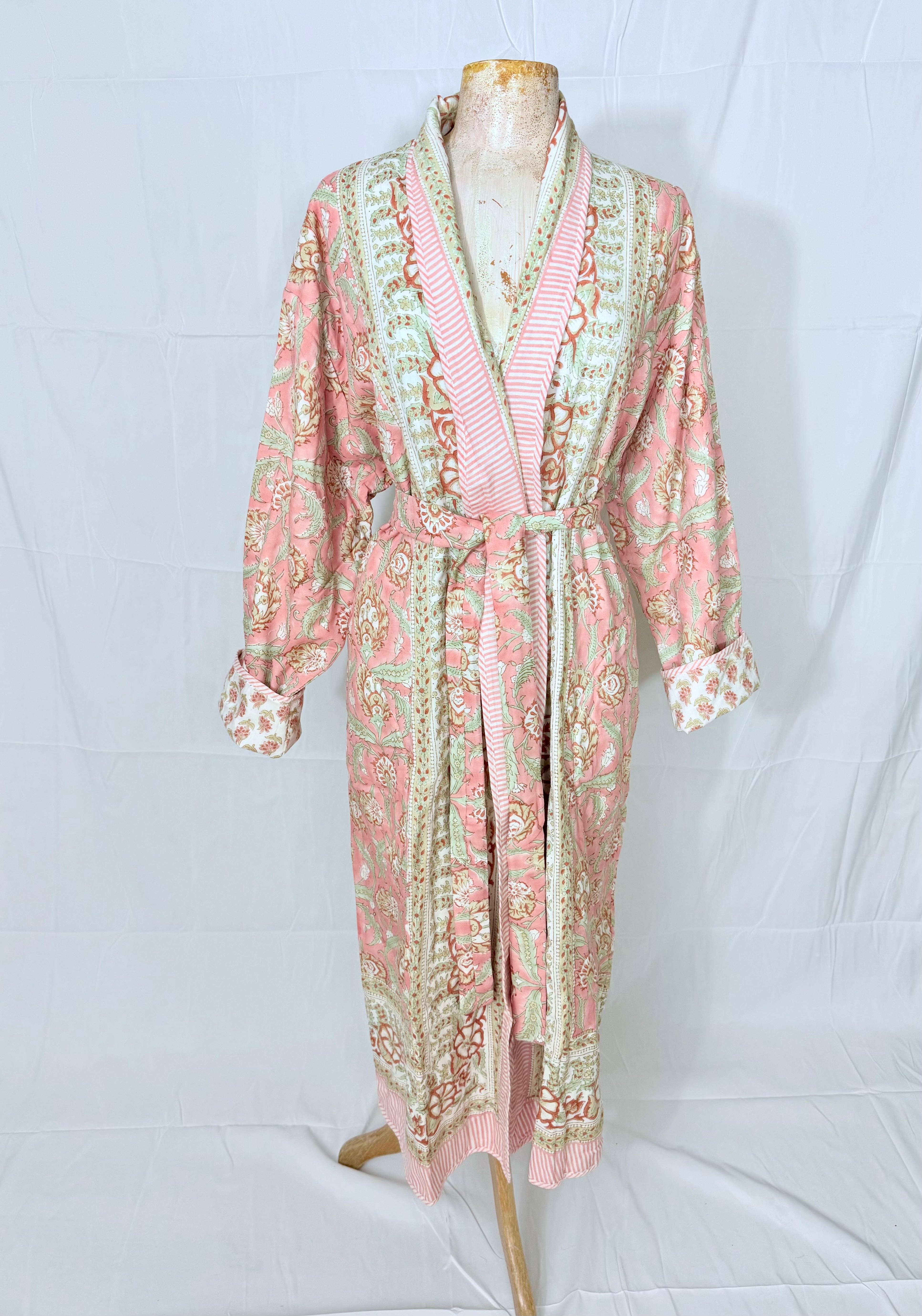 Women's Quilted Robes Hand Block Printed - Coastal Brahmin