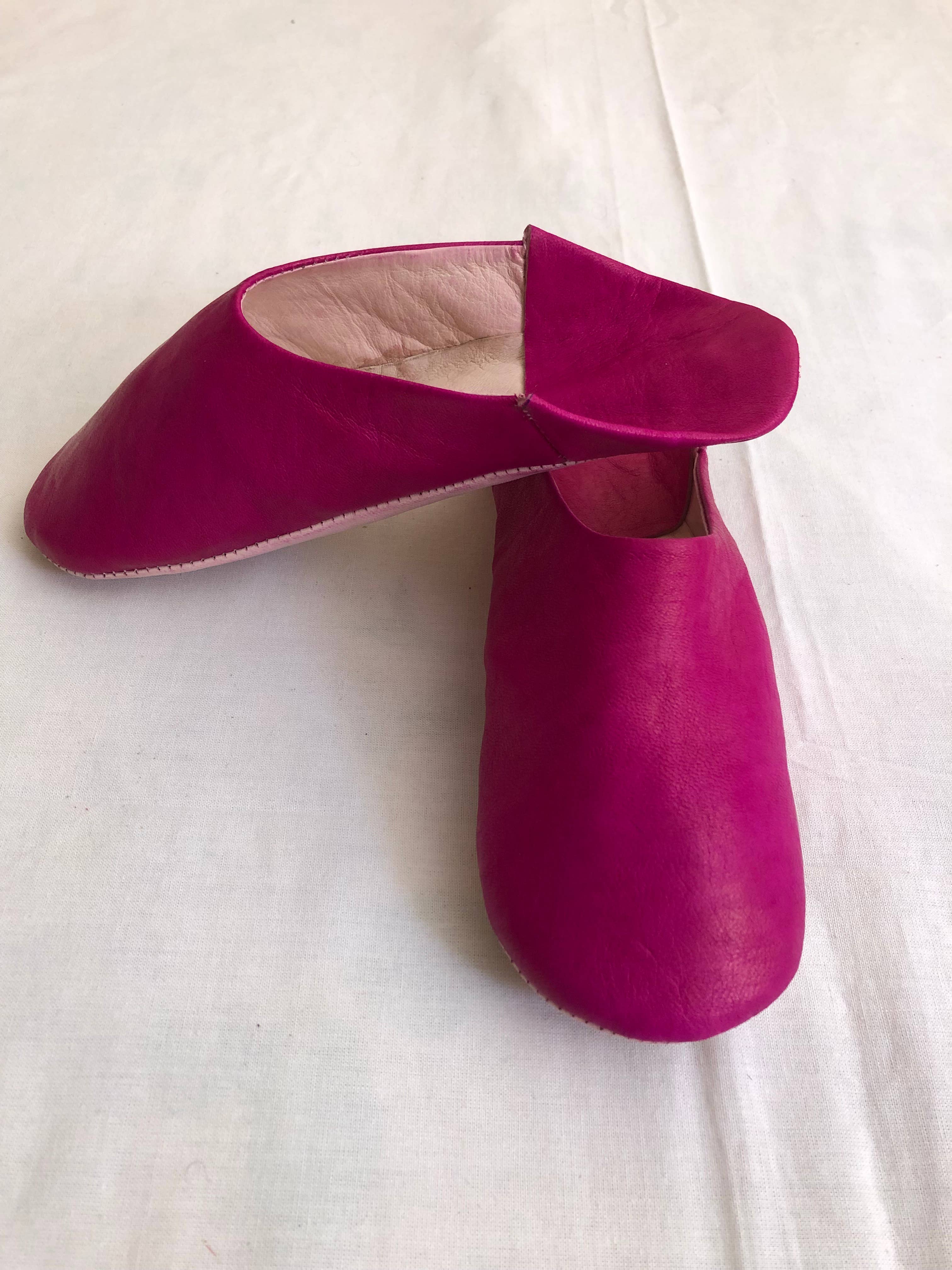 Womens Moroccan Leather Babouche Slippers