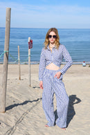 Gingham Set in Navy Blue