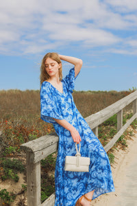 Indigo Kaftan in Modal Satin