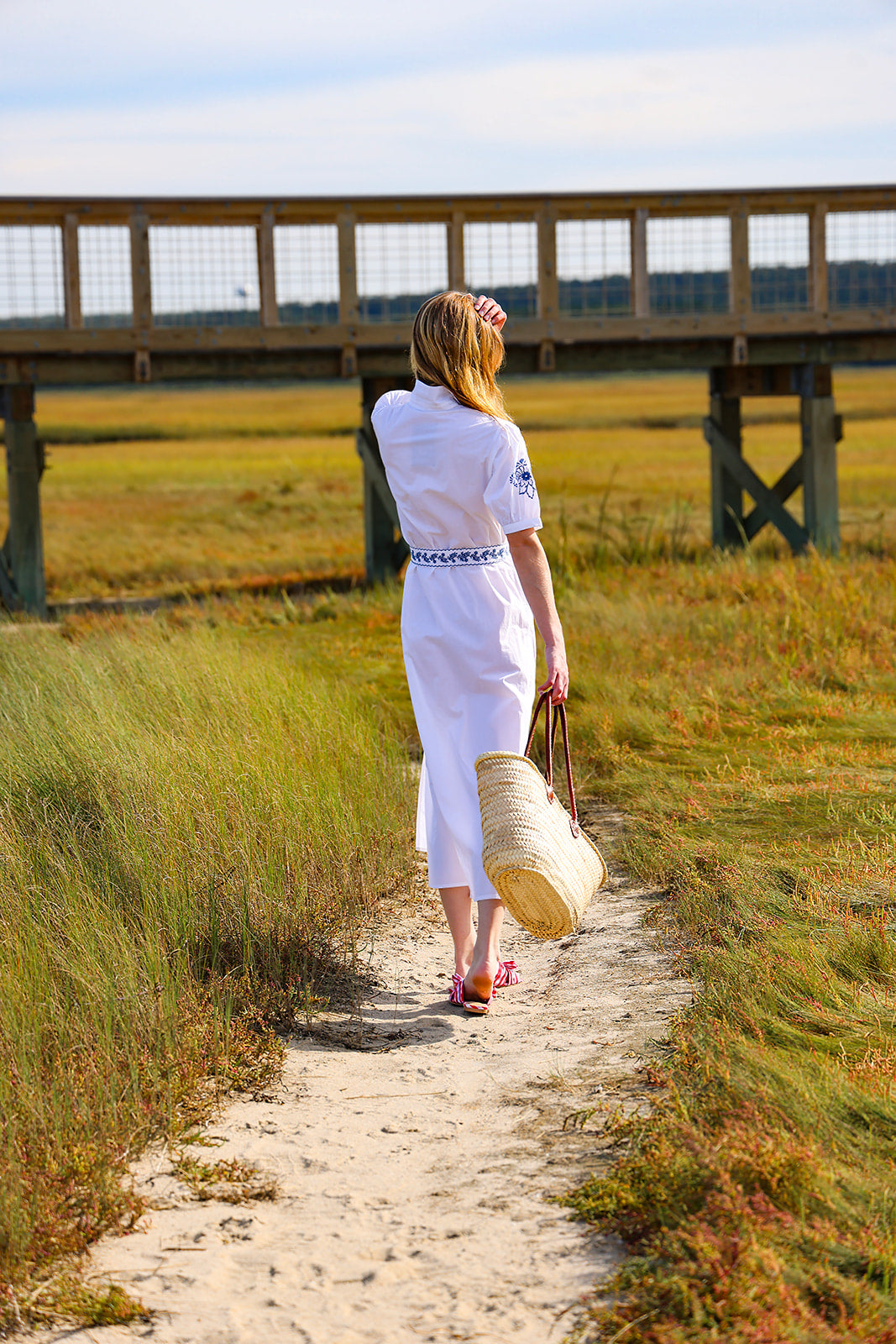 Watch Hill Cotton Poplin Dress - White