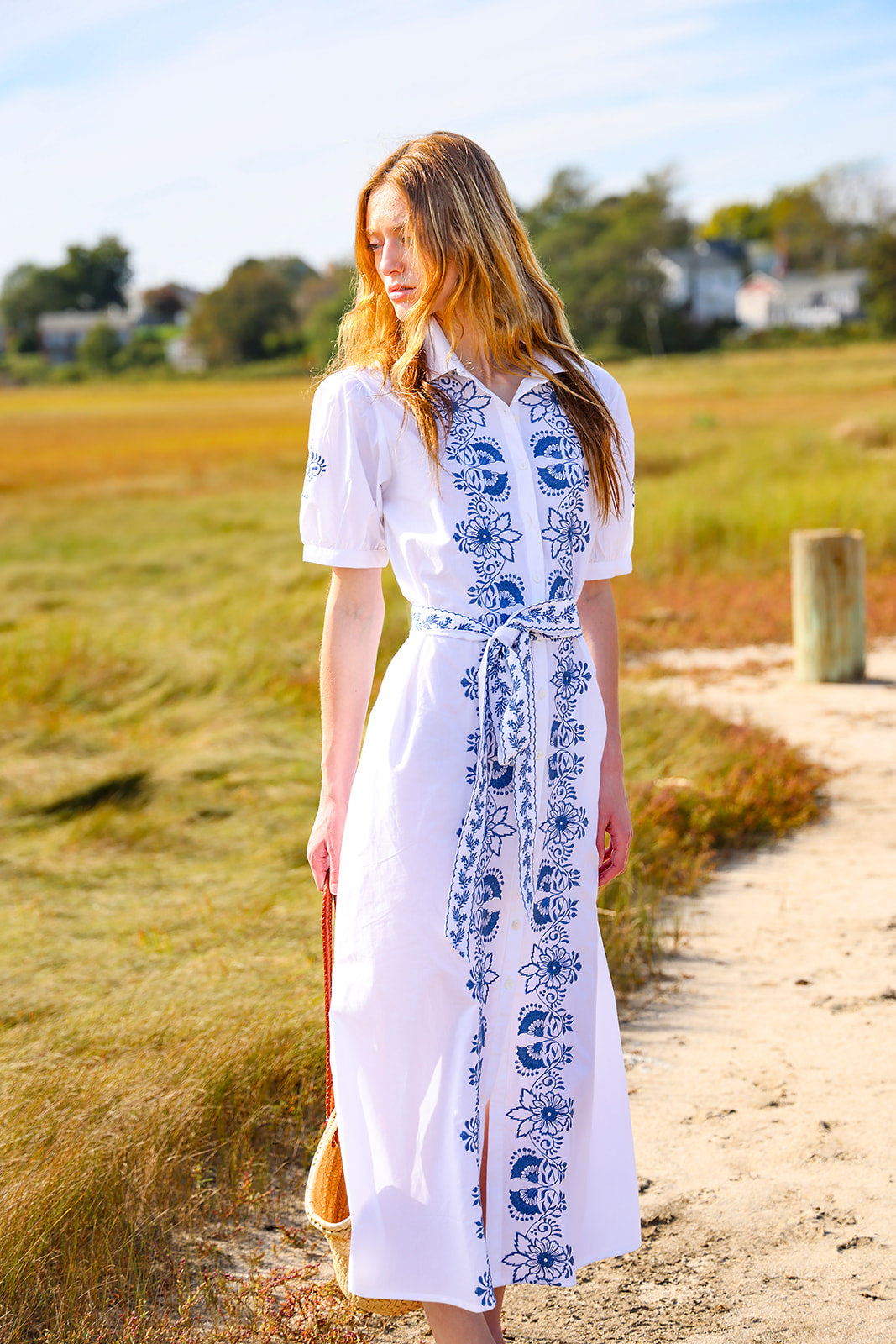Watch Hill Cotton Poplin Dress - White
