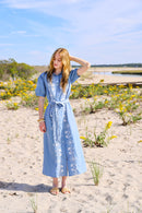 Watch Hill Cotton Poplin Dress - Blue Pre-Order for Mid June Delivery