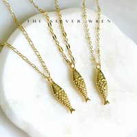 Gold Fish Pendant Necklace