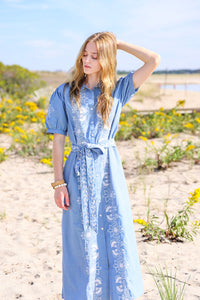 Watch Hill Cotton Poplin Dress - Blue Pre-Order for Mid June Delivery