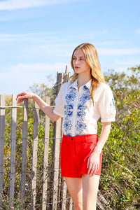 Watch Hill Cotton Poplin Blouse - White
