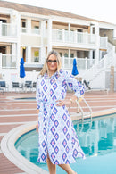 The Jackie Ikat Shirt Dress - Coastal Brahmin