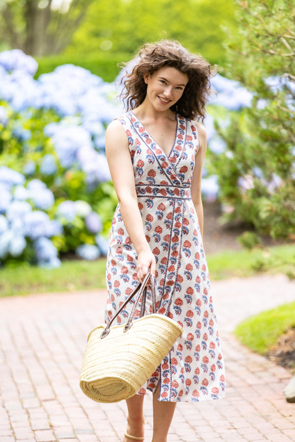 Coastal Bohemian Wrap Dress