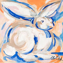 Bunny watercolor by artist Clara Clough - Coastal Brahmin