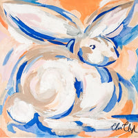 Bunny watercolor by artist Clara Clough - Coastal Brahmin