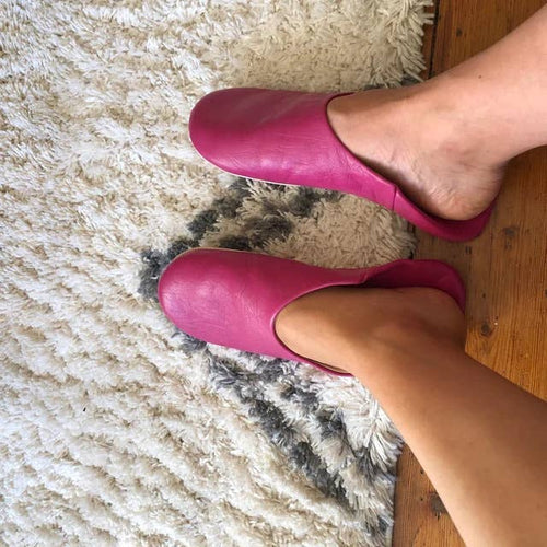Womens Moroccan Leather Babouche Slippers - Coastal Brahmin