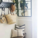 STRAW BAG Handmade with leather, French Market Basket