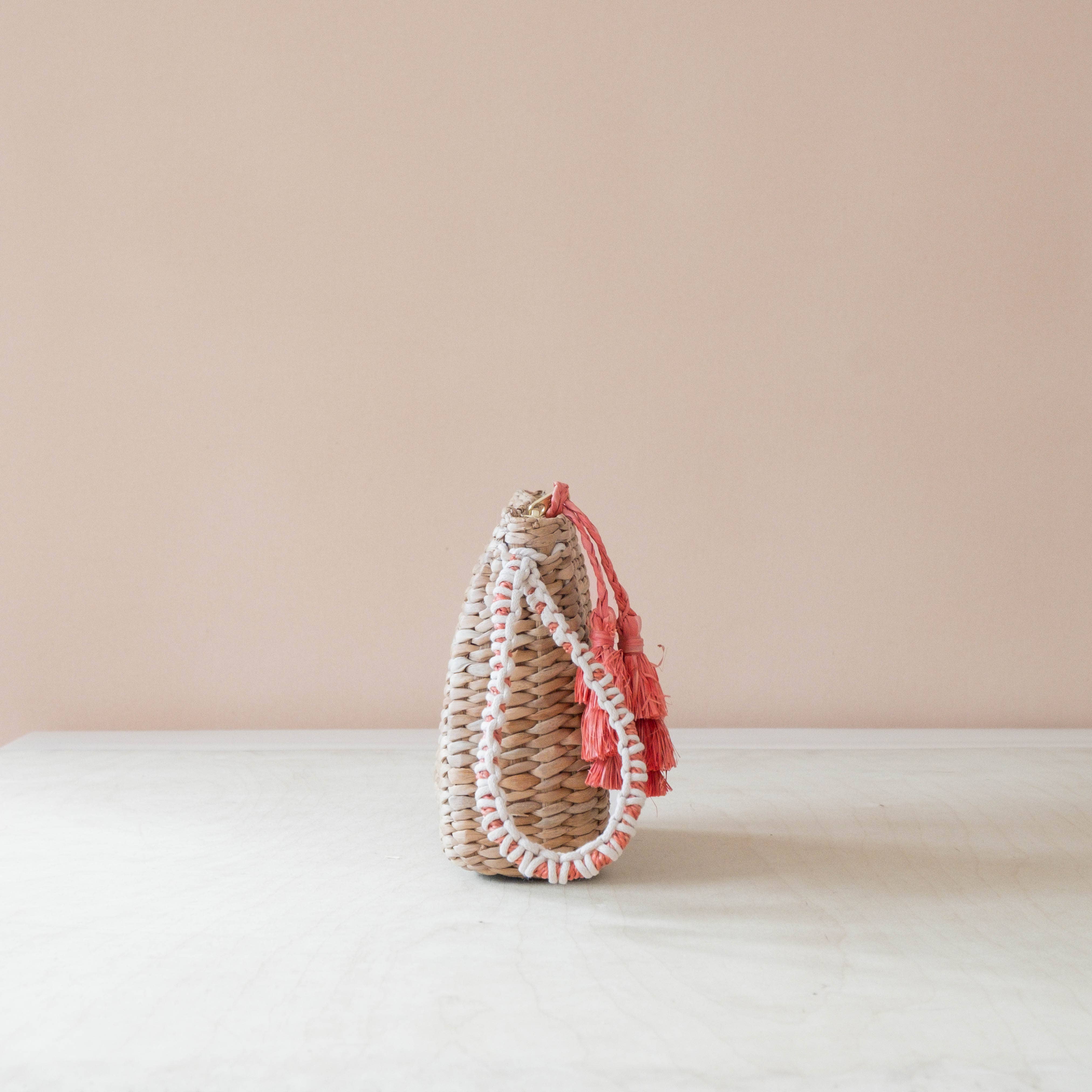 Mini Woven Pouch with Wristlet and Embroidered Lobster – Artisan Wristlet